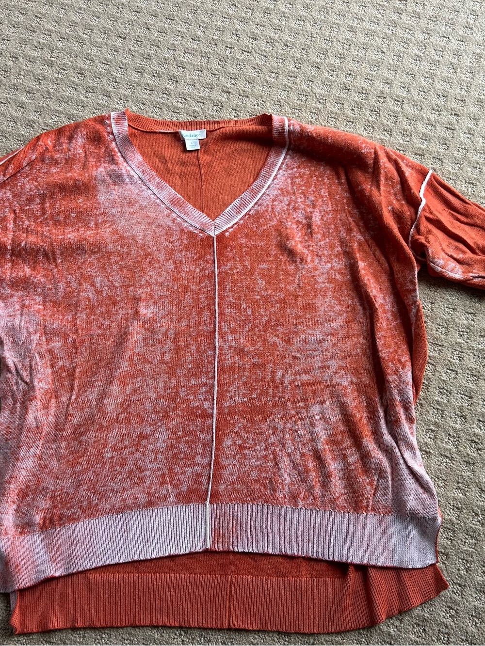 Sundance Women's Burnt Orange V-Neck Sweater